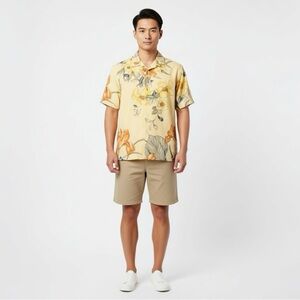 Tommy Bahama Floral Hawaiian Silk Shirt-Size L